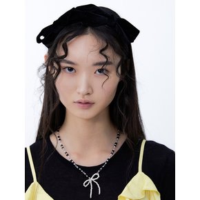 TWIN BOW VELVET HAIR BAND_BLACK