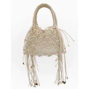 Macrame Tassel Tote Bag_CREAM