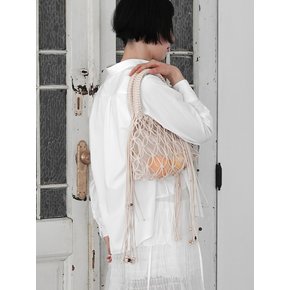 Macrame Tassel Tote Bag_CREAM