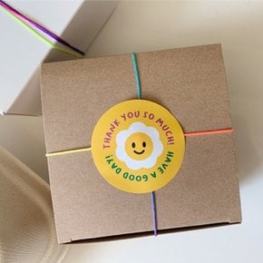 엘로우 스마일 땡큐 감사 데코 선물 포장 스티커 60P