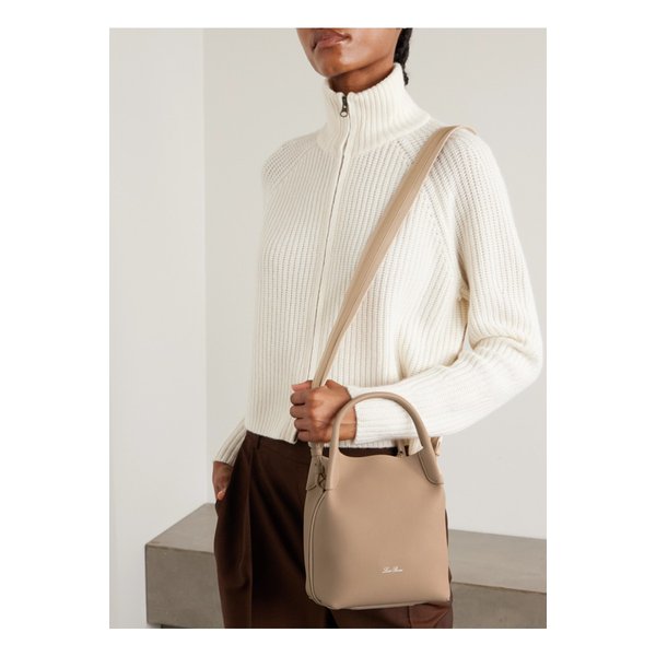 베일 캔버스 트리밍 텍스처 가죽 토트 베이지 46376663162893142