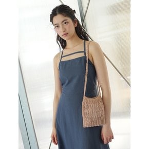 Lace up backless Dress _ Dust Blue