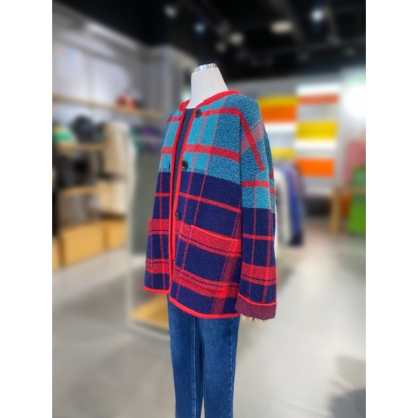 [여주점] 체크자카드니트가디건 (BAKCA8561)