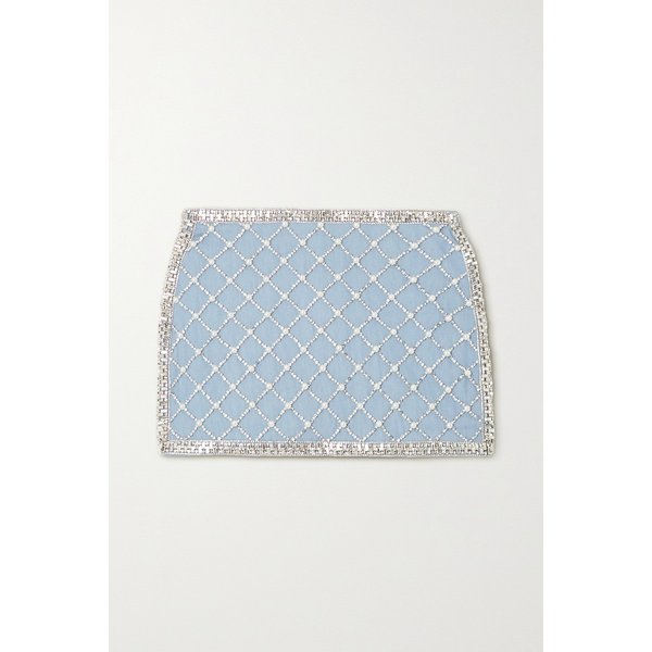 레트로페테 데이지 장식 코튼 저지 미니 스커트 스카이 블루 1647597290222458