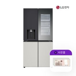 오브제냉장고 엘지 노크온 얼음정수기 820L 블랙그레이 W824MBG472S 월128000원 5년약정