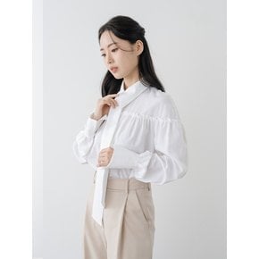 Tie-ta Shirring Blouse WHITE