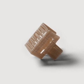 패턴 사각 헤어집게 소, 브라운 J83N902035700