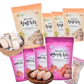 전통한과 찹쌀유과 (80g x 4봉) + 백년초유과 (80g x 4봉)