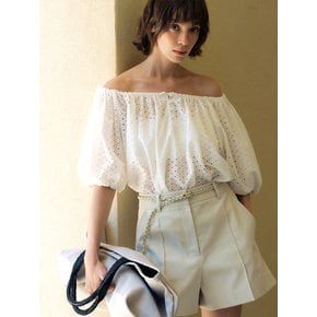 23SS OFF-SHOULDER LACE BLOUSE (2COLOR)