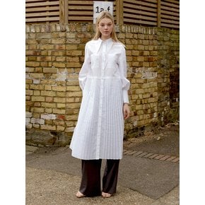 POINTED COLLAR SHIRTS DRESS-WHITE