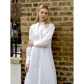 POINTED COLLAR SHIRTS DRESS-WHITE