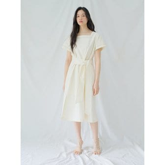 폴앤앨리스 SQUARE NECK COTTON DRESS / CREAM