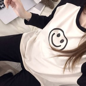 여성 스마일 파자마 긴팔 상하세트 홈웨어 진짜 편한 사방신축 잠옷