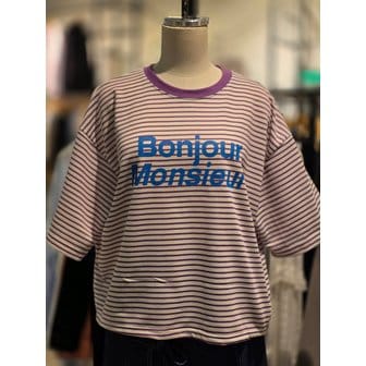 LAP [파주점] 랩 봉쥬르 단가라 크롭반팔티셔츠 AS2CTS41