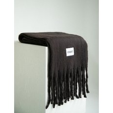 HAIRY SOLID LONG MUFFLER BROWN