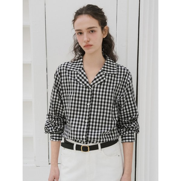 Q Gingham French Check Shirt_Black