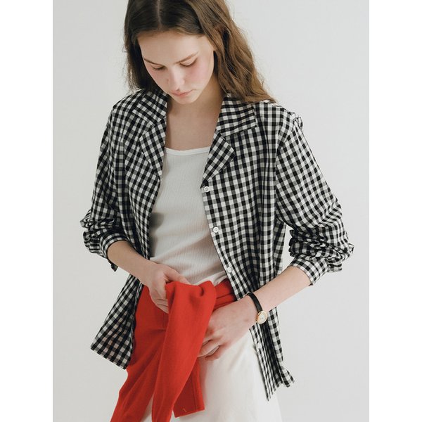 Q Gingham French Check Shirt_Black