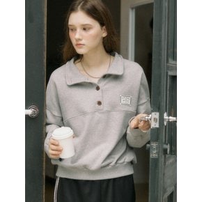 Hope Button-down Sweatshirt - Melange Grey