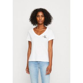 3790323 Calvin Klein MONOLOGO V NECK TEE - Print T-shirt white