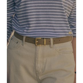 30mm square buckle suede belt_Beige