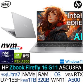 인텔 울트라7 RTX A500 2.8K 120Hz 3년보증 3D작업 그래픽 디자인 영상편집 노트북 Z북 A5CU3PA