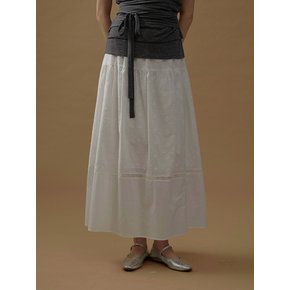 FLOWER LACE LONG SKIRT (sand ivory)