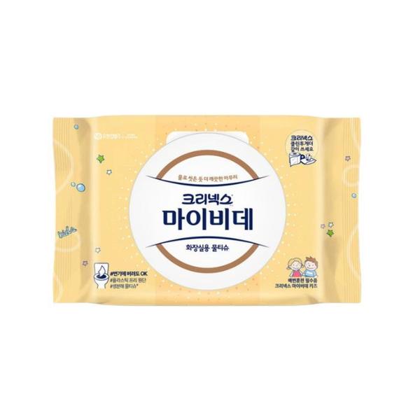 확대된 대표 크리넥스 마이비데 키즈 40매 1팩 유치원 어린이집 배변훈련 물에녹는 비데티슈(1)