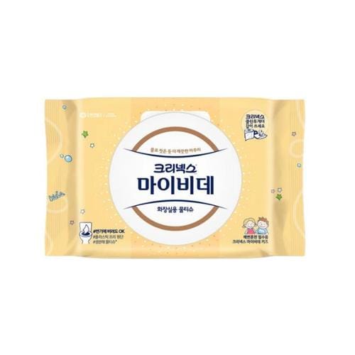 크리넥스 마이비데 키즈 40매 1팩 유치원 어린이집 배변훈련 물에녹는 비데티슈(1)