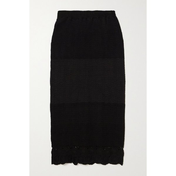 페이스풀 넷 서스테인 룰라 크로셰 코튼 미디 스커트 블랙 1647597326069271