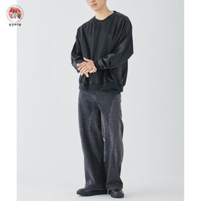 니들스 x 스튜디오스 별주 트랙 L/S 져지 긴팔 메쉬 검정 티셔츠 24ss OT1556