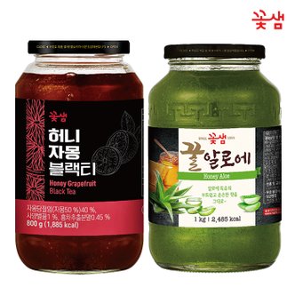  꽃샘 허니자몽블랙티 800g +꿀알로에차 1kg