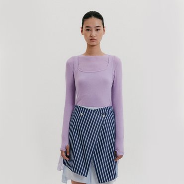EENK Square Neck Sleeveless Top - Lavender