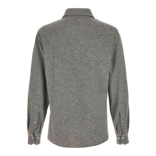 브루넬로 쿠치넬리 스냅 버튼 포켓 셔츠 MM840KC01C8469 GREY