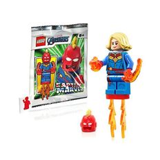 미국 마블 레고 LEGO Marvel Superheroes Avengers Minifigure Captain with Hair Helmet and En