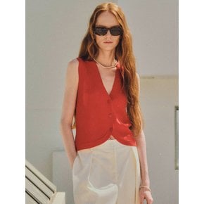 Flared Knit Vest_CTK220(Red)