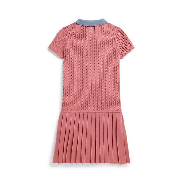폴로 키즈 여아 7-16세 미니 케이블 코튼 스웨터 드레스(CWPODRSG3D21151650)