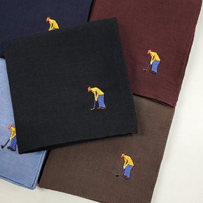 손수건 마리엔느 골프라인 린넨 자수 손수건 45 x 45 (cm) 편안한 손수건