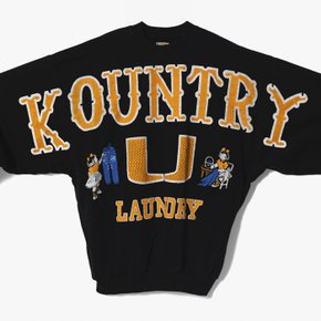 KAPITAL 캐피탈 빅 블랙 스웻셔츠 BIG KOUNTRY KNIT BIG SWEATSHIRT (30/-SWT) BLACK