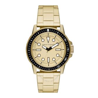 이스퀘어 4178666 Armani Exchange Classic Quartz Gold Dial Mens Watch