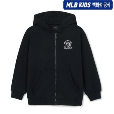 MLB키즈 24FW [KIDS]베이직 스몰로고 기모 후드집업 7AHDB0346-50BKS