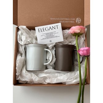 앨리건트테이블 [선물세트] 소담 머그잔 2p선물세트 모던 홈카페 집들이 신혼
