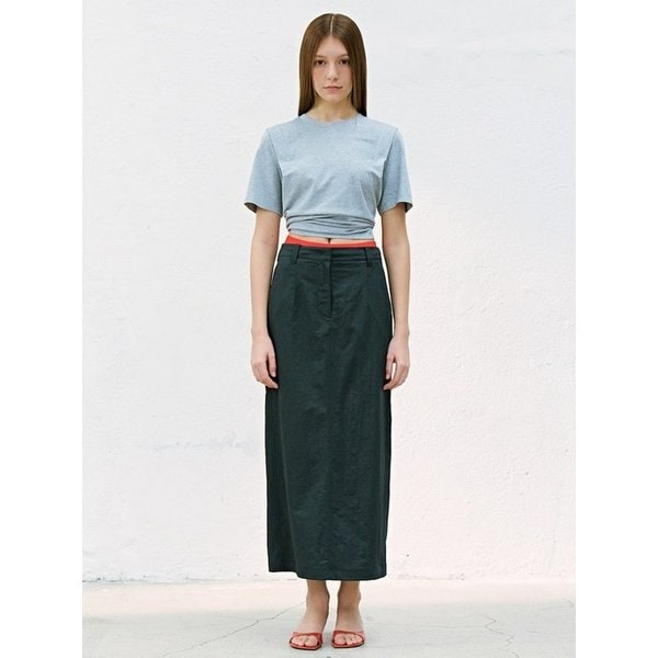 Nylon Casual Long Skirt  Ash (KE6527M064)