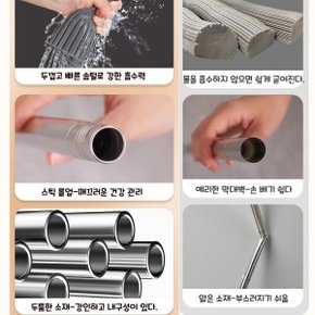 폴더형 펄프 밀대 걸레+PVA걸레 3개 포함 레버 탈수가능 높이120cm