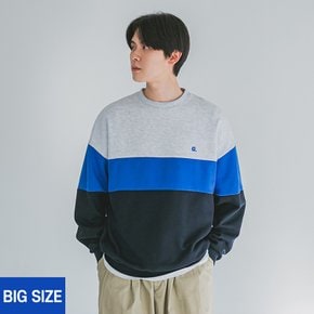 [빅사이즈] XL~4XL 3컬러 배색 맨투맨 BE5770 4컬러