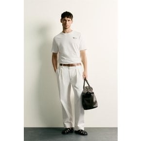 레귤러핏 배색 프린트 반팔 티셔츠 / 6224/332/251 OYSTER-WHITE