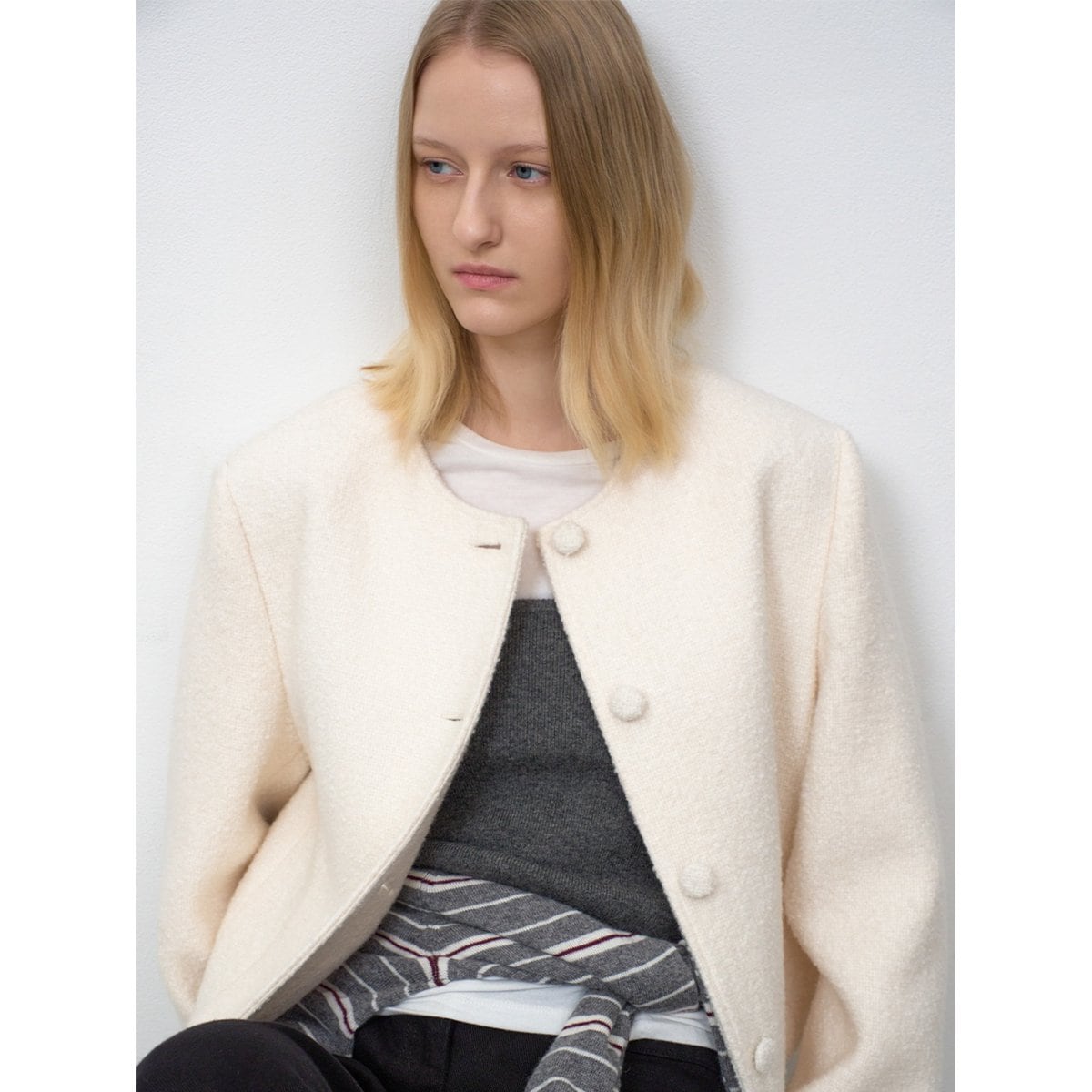 BOUCLE TWEED 4 BUTTON JACKET (JK-3054) - SSG.COM