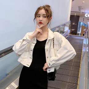 스티치 세미 크롭 데님 자켓 패션 봄가을자켓 (6594258A)