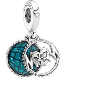 판도라 참 글리터ing Globe Mum Charm Sterling 실버 799368C01 Silver No Gemstone 235894