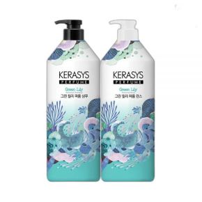 애경 케라시스 퍼퓸 그린 릴리 샴푸/린스 1000ml x 2개