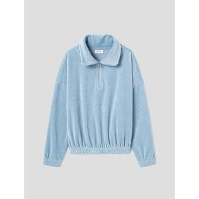 [정상가109,000원] Velour Zip up Pullover  Sky blue (WE2940T50P)